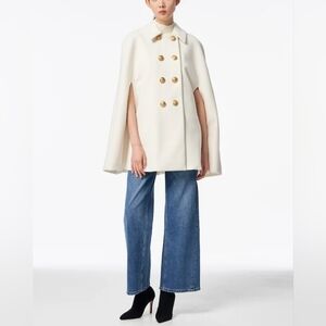 Alice + Olivia White Cape Coat